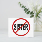 Sister op hete plaats/geen verklaring voor toegest briefkaart (Staand voorkant)