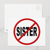 Sister op hete plaats/geen verklaring voor toegest briefkaart (Voorkant / Achterkant)