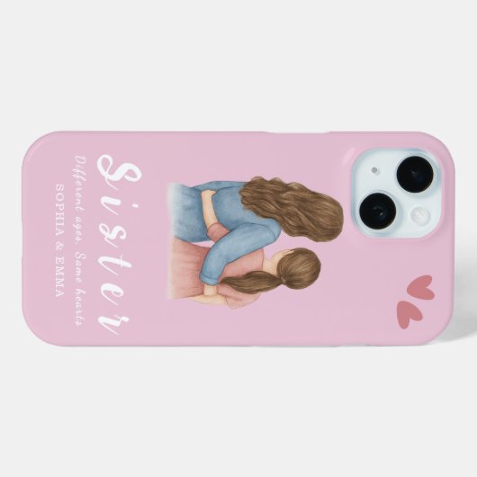 Sister Photo Collage – iPhone 15 Case Gift (Achterkant (horizontaal))