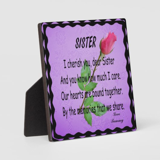 SISTER-PLAQUE FOTOPLAAT (Voorkant)