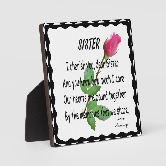 SISTER-PLAQUE FOTOPLAAT (Voorkant)