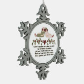 Sister Poem Holiday Kerstmis Snowflake-versiering Tin Sneeuwvlok Ornament (Links)