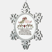Sister Poem Holiday Kerstmis Snowflake-versiering Tin Sneeuwvlok Ornament (Rechts)