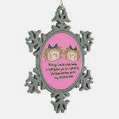 Sister Poem Holiday Kerstmis Snowflake-versiering Tin Sneeuwvlok Ornament (Links)