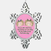 Sister Poem Holiday Kerstmis Snowflake-versiering Tin Sneeuwvlok Ornament (Rechts)