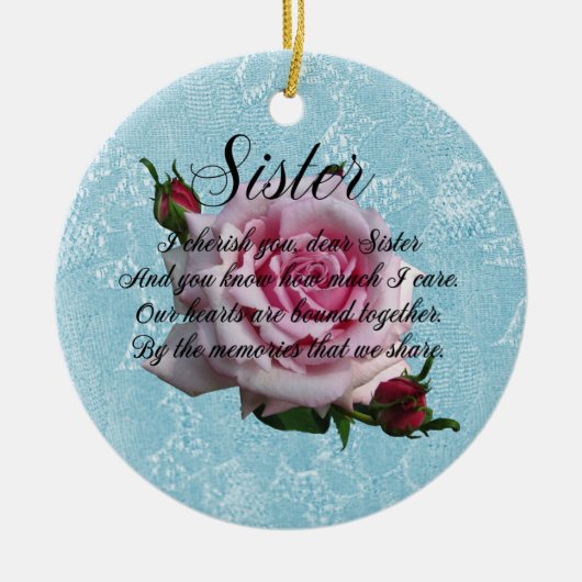 SISTER QUOTE CERAMIC ORNAMENT (Voorkant)