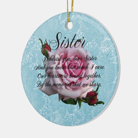 SISTER QUOTE CERAMIC ORNAMENT (Links)