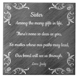 SISTER QUOTE CERAMIC TILE TEGELTJE