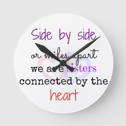 Sister Quote Gift CLock Sister Clock Gift Ronde Klok (Voorkant)