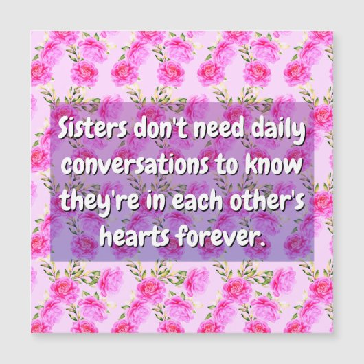 Sister Quote (Love Friends) Bloemen Magnetische Ka (Voorkant)