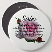 SISTER-QUOTE RONDE BUTTON 6,0 CM (Voorkant /achterkant)