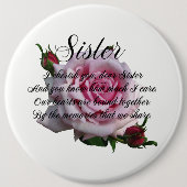 SISTER-QUOTE RONDE BUTTON 6,0 CM (Voorkant)