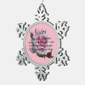 SISTER QUOTE TIN SNEEUWVLOK ORNAMENT (Rechts)