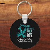 Sister’s Fight Polycystic Kidney Disease PKD Aware Sleutelhanger (Voorkant)