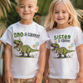 Sister-saurus Dinosaur Thema Kids Verjaardagsfeest T-shirt