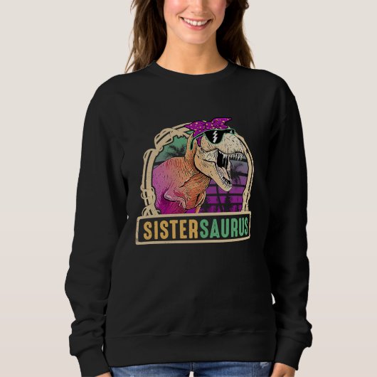 Sister Saurus Sistersaurus Rex Dinosaur Family Mat Trui (Voorkant)