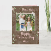 Sister Spring Sprouts Oma Moederdag Foto Kaart (Voorkant)