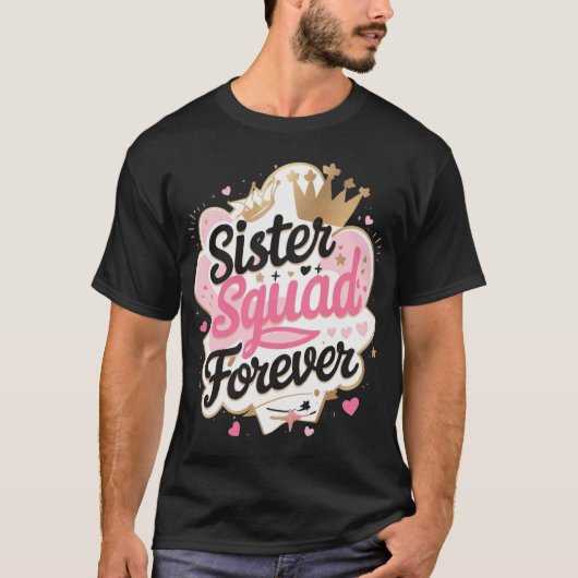 Sister Squad – Schattige & trendy Sister T-shirt (Voorkant)