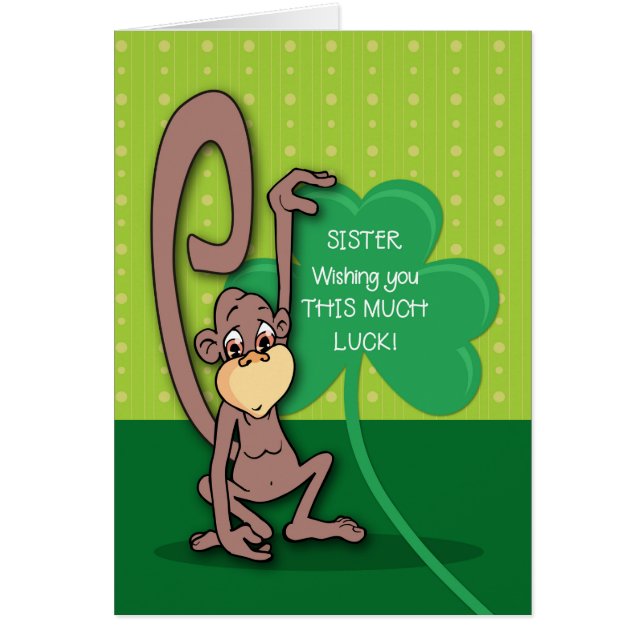 Sister, St. Patrick's Day Monkey met Shamrock (Voorkant)