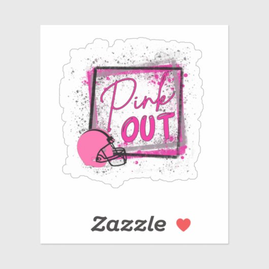 Sister Support Squad Messy Bun Pink Warrior Breast Sticker (Vel)