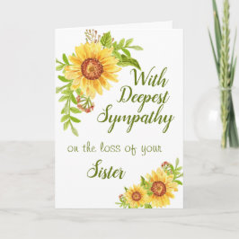 Sister Sympathy Waterverf Bloemen Zonnebloem Kaart