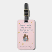 Sister Travel Tag – You’re Never Alone Bagagelabel (Voorkant verticaal)