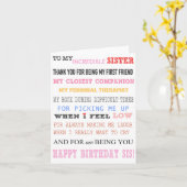 Sister Verjaardag Kaart Liefde Beste Vriend (Gele Bloem)