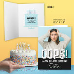 Sister Verlate Verjaardag Foto Kaart<br><div class="desc">Iets belangrijks gemist? Pak je telefoon,  neem een selfie met je beste beschaamde gezicht en stuur het met deze moderne,  te grote fotokaart. Je weet immers dat je er vooral in zit voor die verjaardagstaart.</div>