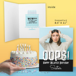 Sister Verlate Verjaardag Foto Kaart