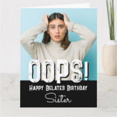Sister Verlate Verjaardag Foto Kaart (Voorkant)