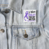 Sister Violet Ribbon Hodgkins Lymphoma Vierkante Button 5,1 Cm (In situ)