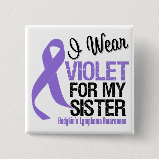 Sister Violet Ribbon Hodgkins Lymphoma Vierkante Button 5,1 Cm (Voorkant)