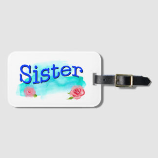 Sister Watercolor Roses  Bagagelabel
