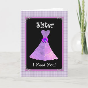 Sister Wedding Invite - Paarse Gown
