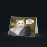 Sister White Cat Verjaardag Humor Kaart<br><div class="desc">Deze kat vertelt het zoals het is!</div>