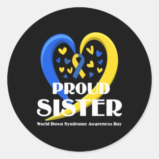 Sister World Down Syndroom Awareness Day Cadeaus Ronde Sticker
