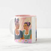 Sisterhood Over Tea Time Mug Tweekleurige Koffiemok (Voorkant links)