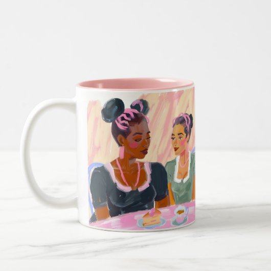 Sisterhood Over Tea Time Mug Tweekleurige Koffiemok (Links)