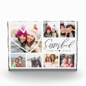 Sisterhood Script BFFs Heart 7 Photo Grid Collage Fotoblokken (Voorkant)