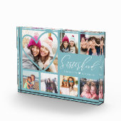 Sisterhood Script BFFs Heart 7 Photo Grid Collage Fotoblokken (Rechts)