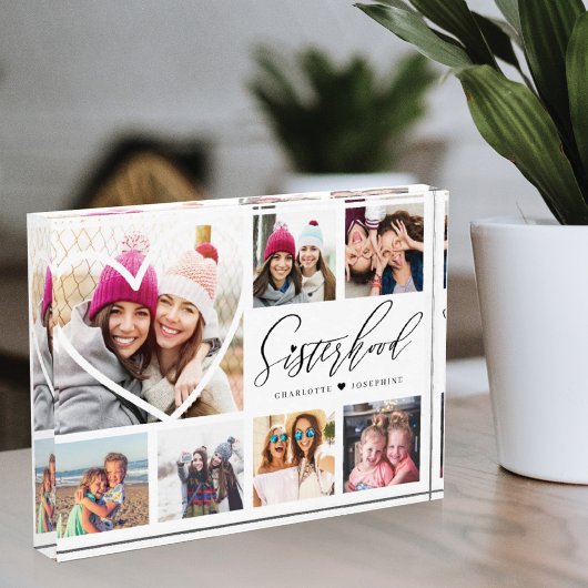 Sisterhood Script BFFs Heart 7 Photo Grid Collage Fotoblokken