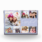 Sisterhood Script BFFs Heart 7 Photo Grid Collage Fotoblokken (Voorkant)