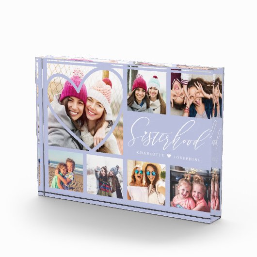 Sisterhood Script BFFs Heart 7 Photo Grid Collage Fotoblokken (Rechts)