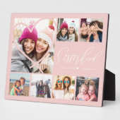 Sisterhood Script BFFs Heart 7 Photo Grid Collage Fotoplaat (Zijkant)