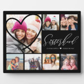 Sisterhood Script BFFs Heart 7 Photo Grid Collage Fotoplaat (Voorkant)
