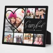 Sisterhood Script BFFs Heart 7 Photo Grid Collage Fotoplaat (Zijkant)