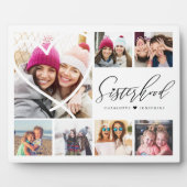 Sisterhood Script BFFs Heart 7 Photo Grid Collage Fotoplaat (Voorkant)