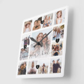 Sisterhood Script Family Memory Photo Grid Collage Vierkante Klok (Hoek)