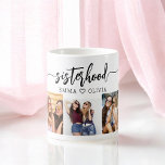 Sisterhood Sisters 3 Fotocollage Keepsake Koffiemok<br><div class="desc">Vier zusterschap met de Sisters 3 Photo Collage Keepsake Gift Coffee Mok. Deze levendige mok beschikt over een prachtige collage van drie gekoesterde foto's, het vastleggen van speciale momenten gedeeld met je zussen. Het hete roze ontwerp voegt een leuke en stijlvolle touch toe, waardoor het een opvallend stuk is voor...</div>