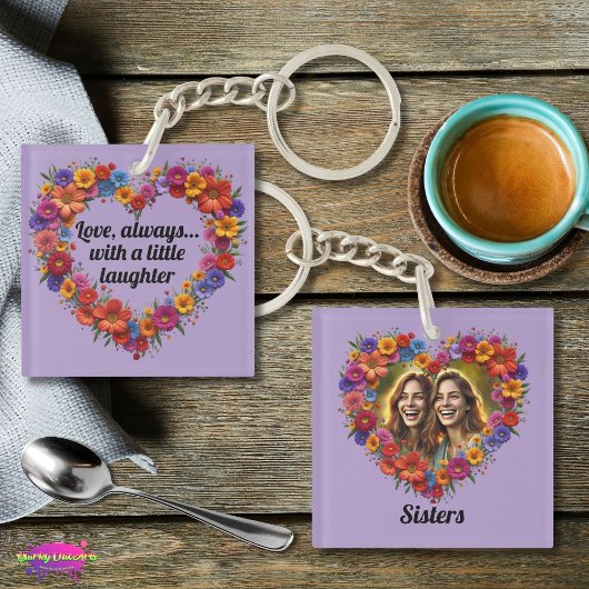 Sisterly Love in Bloom Acrylic Keychain